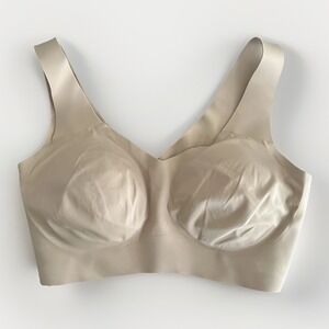 Honeylove Liftwear V Neck Wireless Bra XL Nude Beige Comfort Support